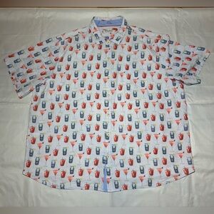Tommy Bahama Coconut Point Red,White,and Cheers IslandZone Camp Shirt Men’s 3XLB